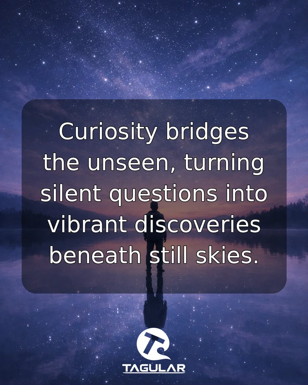 Curiosity bridges the unseen, turning silent questions into vibrant discoveries beneath still skies.